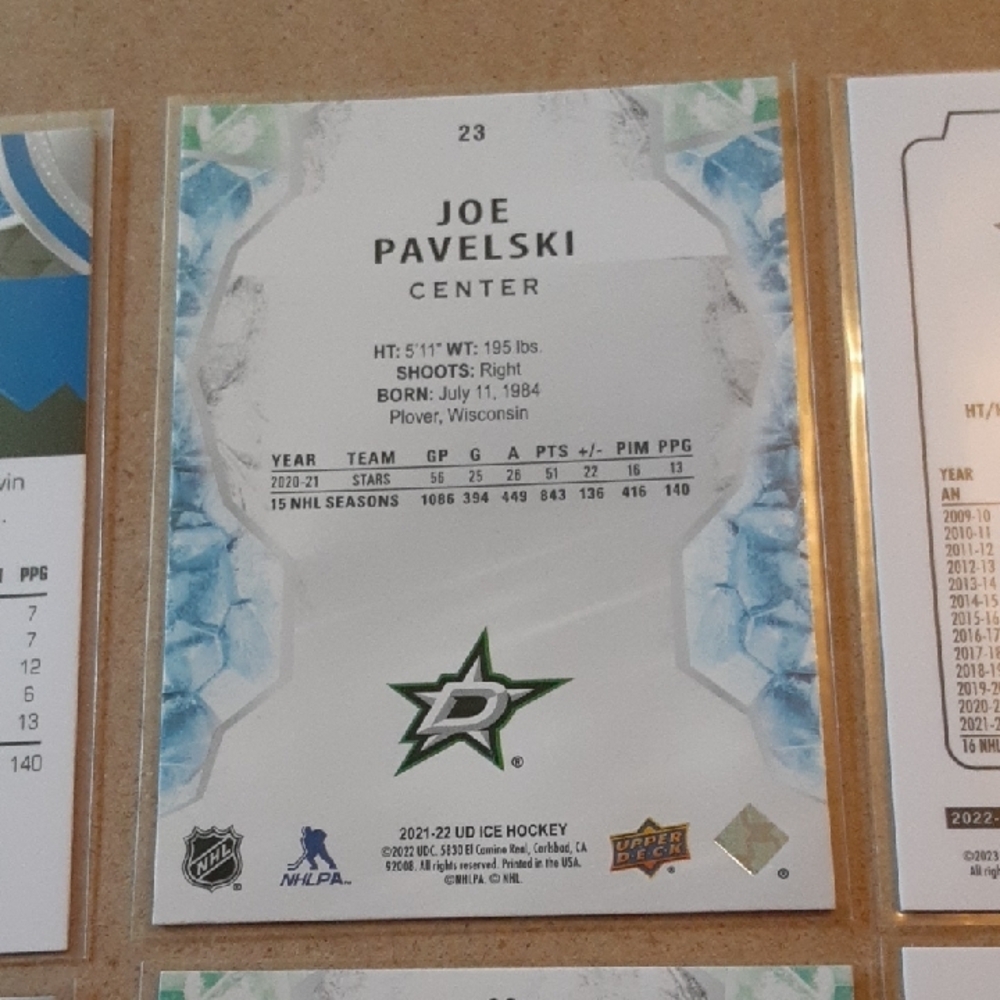 Joe Pavelski Dallas Stars Hockey Trading Cards Set - Picture 2 of 16